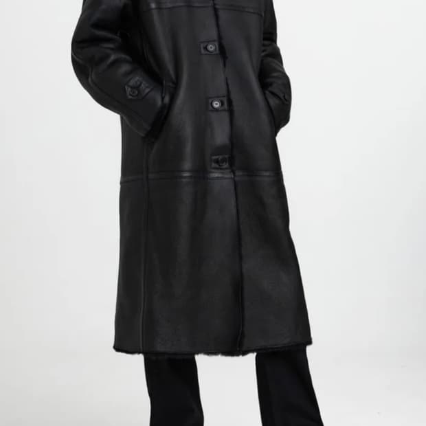 (미시착새상품) 유스 youth 이태리 레더 무스탕 롱코트 S