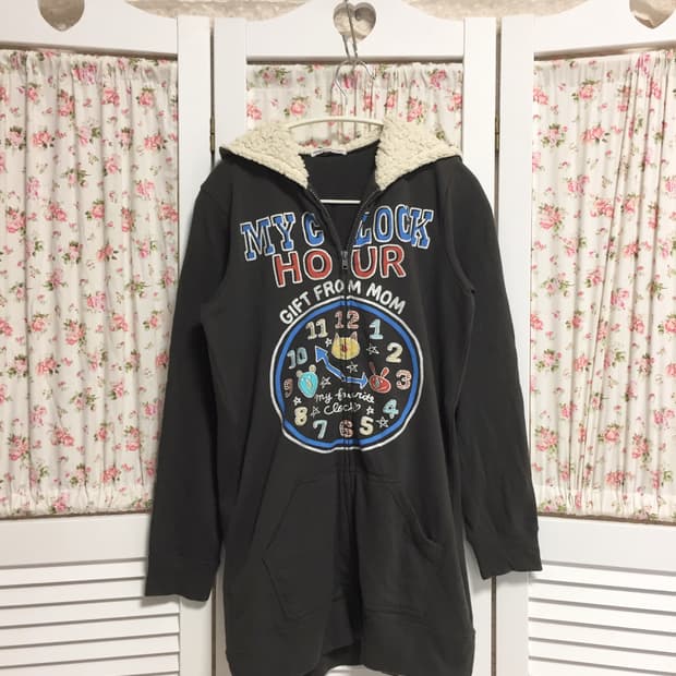 빈티지 rough 시계 후드집업