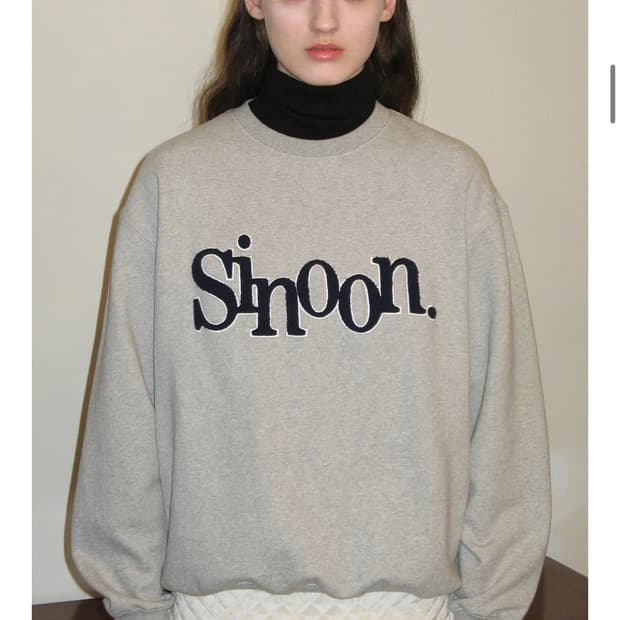 시눈 Sinoon 로고 맨투맨(멜란지 그레이)