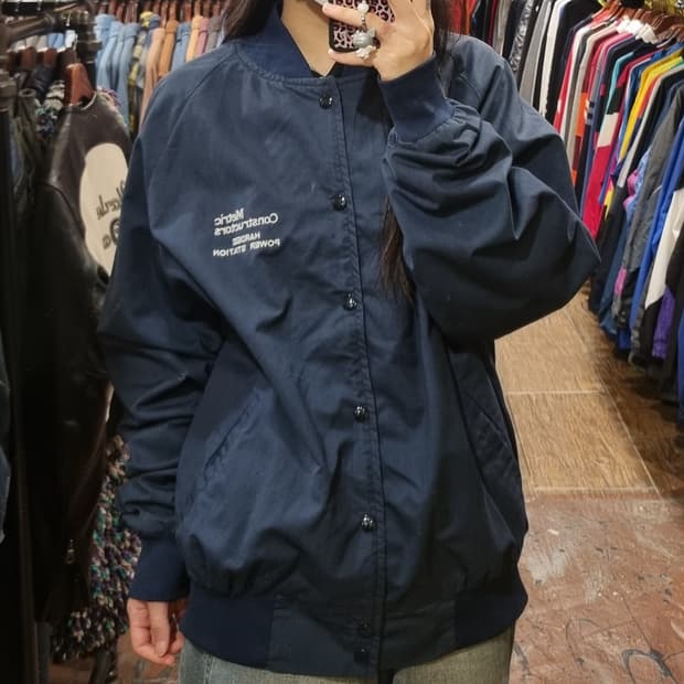 [Hi] vtg 빈티지 야구점퍼 네이비