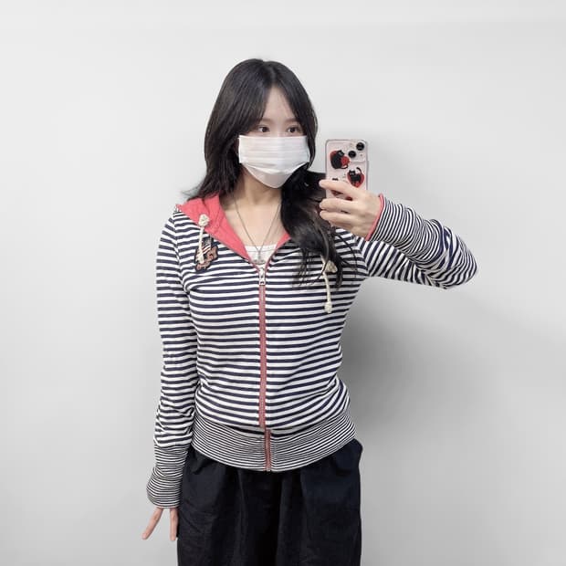 폴로 진스 컴퍼니 크레스트 로고 리버시블 후드집업