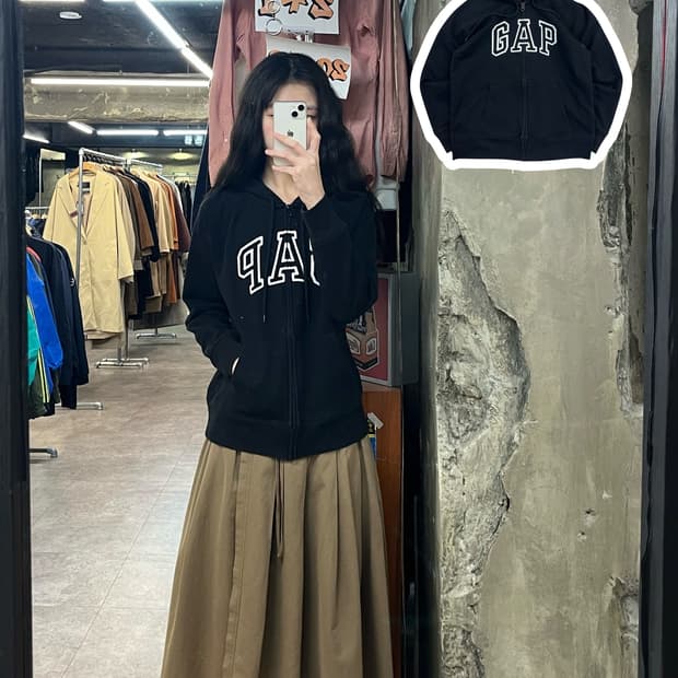 갭 기모 후드집업 블랙 M #csz3346