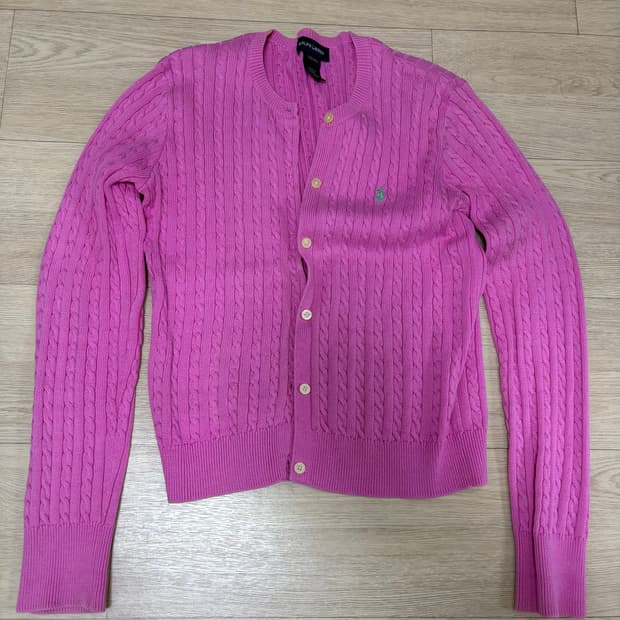 폴로 랄프로렌 걸즈 꽈배기 가디건 L