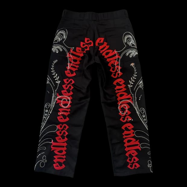 Endless Denim Less Black&Red Work Pants