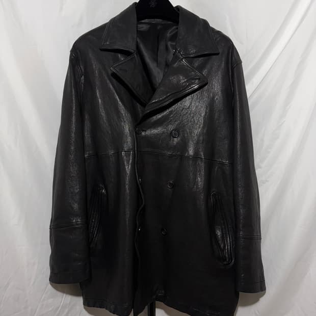 [S]유스 워시드 레더 피코트