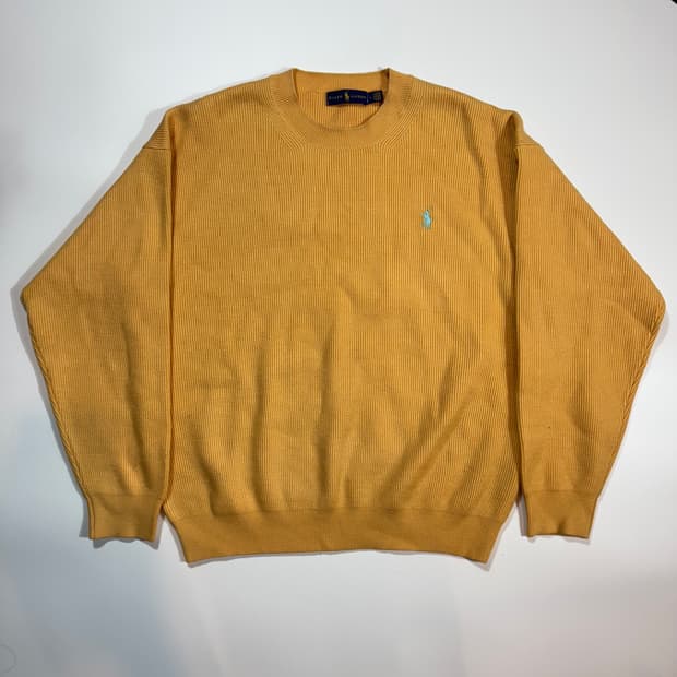 폴로 랄프로렌 머스타드 코튼 니트