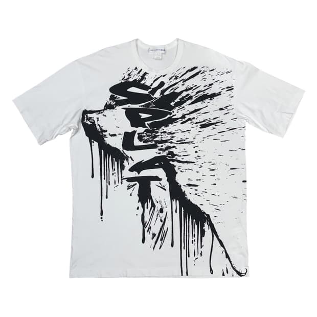 꼼데가르송 페인트 스플래터 splat 그래픽 반팔 티셔츠