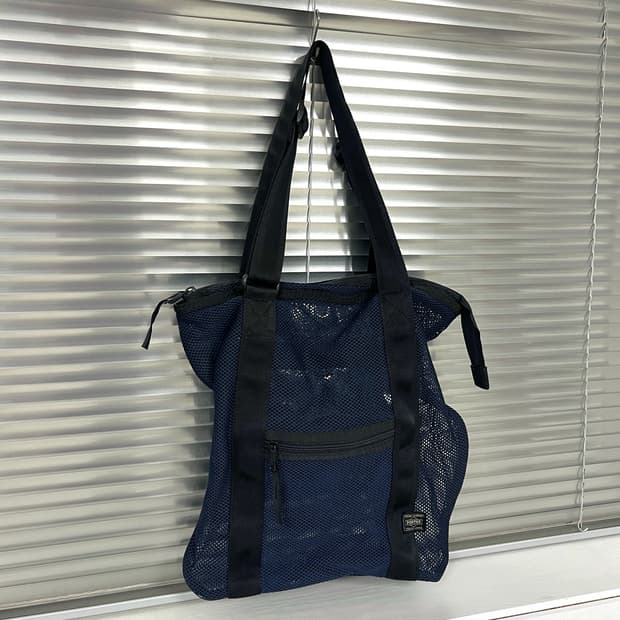 PORTER-MESH SHOULDER TOTE BAG (Navy)
