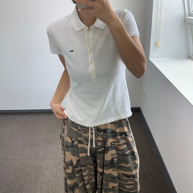 Lacoste 라코스테 스몰로고 화이트 반팔