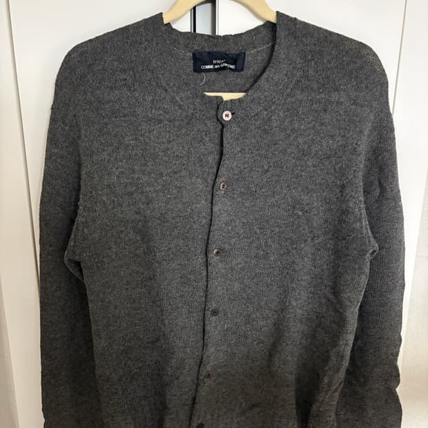 트리콧 꼼데가르송 차콜 가디건