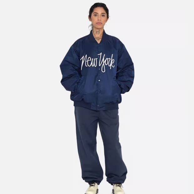 (L105)스투시 ny챕터 사틴 바시티 자켓