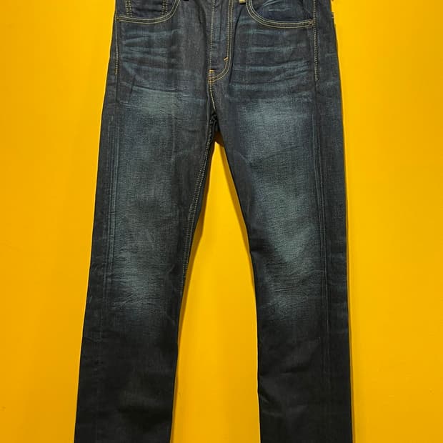 [31x32] 리바이스 505 레귤러 핏 다크 인디고 워시드 데님