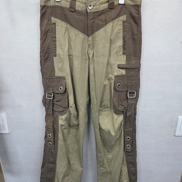 빈티지 I.d 진스 투톤 디테일 카고 부츠컷팬츠 L 대략 30