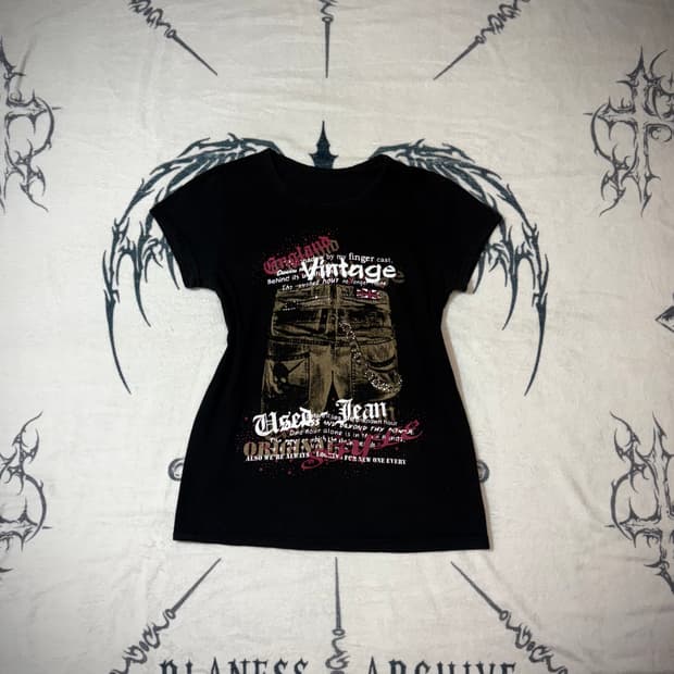 Y2K cubic Gothic Printing short sleeve