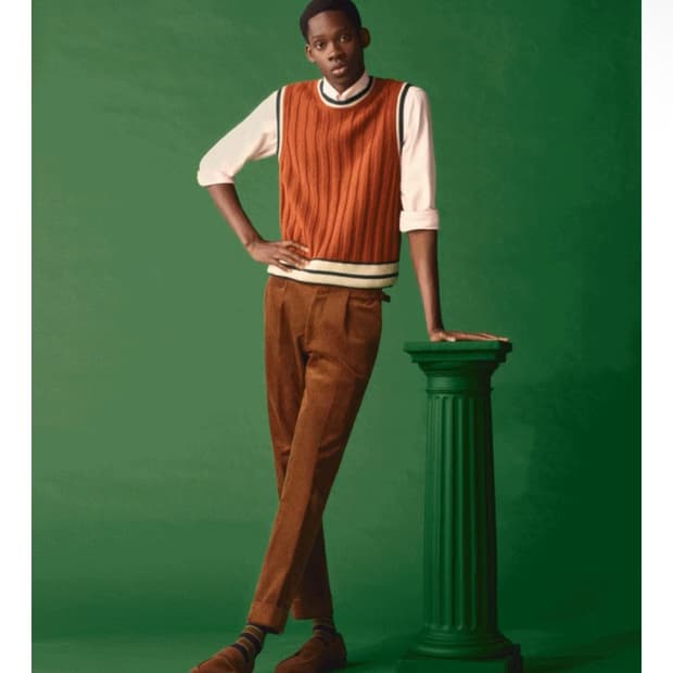 간트 GANT x 루크 에드워드 홀 콜라보 캐시미어 100% 니트 조끼.