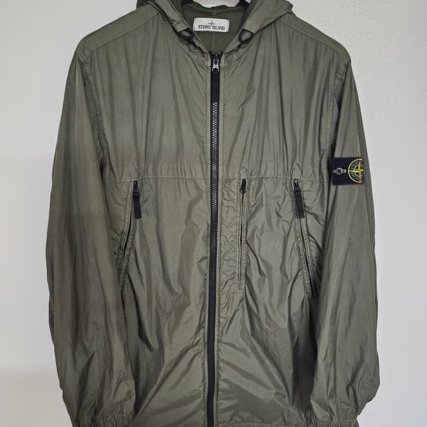 스톤아일랜드 크링클랩스 롱 후드 자켓