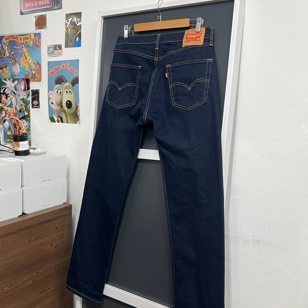 Levis 리바이스 505 레귤러 스트레이트 인디고 생지 데님 팬츠