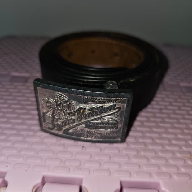 루이비통 Traveling Requisites 은장 가죽 벨트