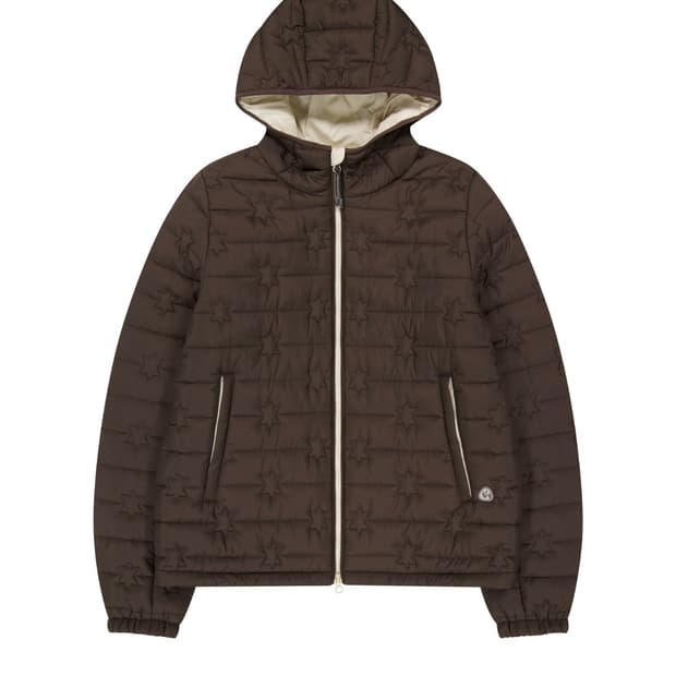 FLUFFY LIGHT PADDED JACKET BROWN