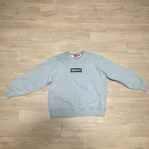 슈프림 박스 로고 맨투맨 그레이 사이즈XL