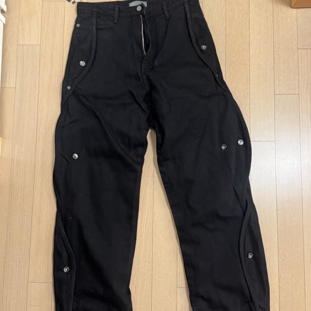 산산기어 코튼 웨이브 팬츠 블랙 1사이즈