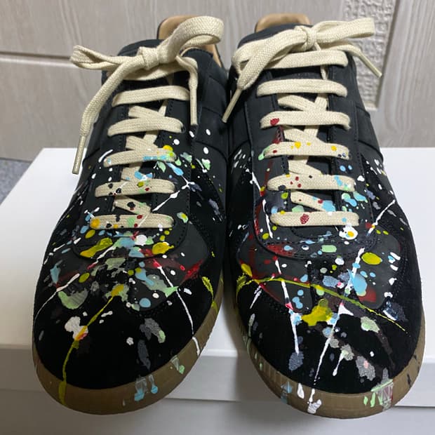 [41.5]메종 마르지엘라 21ss 페인팅 독일군 블랙