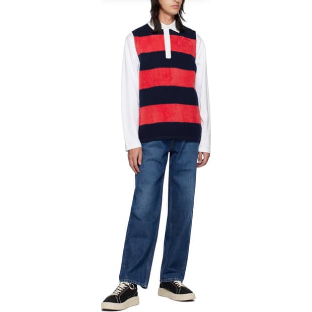 Eytys 레드&네이비 팩스 폴로 셔츠 M