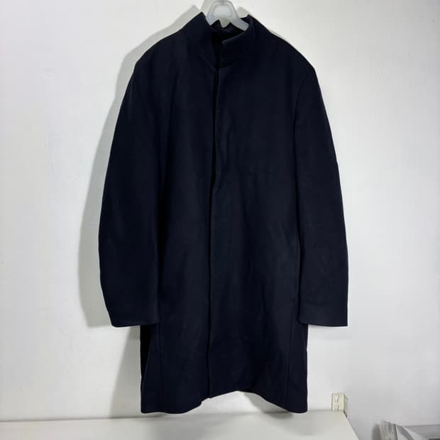 100-105 띠어리 다크네이비 캐시미어혼방 울 하이넥 코트