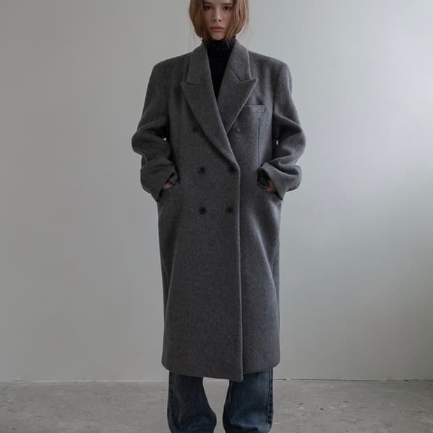 더오유 코트 그레이 카리나 착용 코트