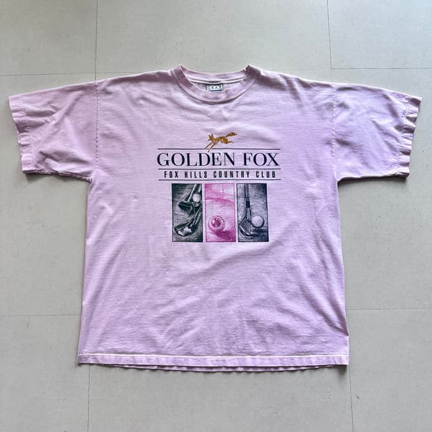 90s GEAR 싱글스티치 골프 그래픽 반팔티 XL