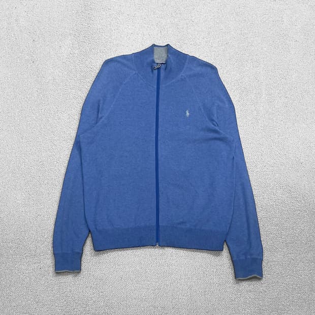 폴로 랄프로렌 포니 로고 니트 집업 소라