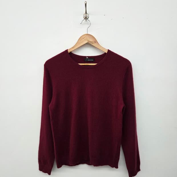 캐시미어100% 와인색 니트 여m