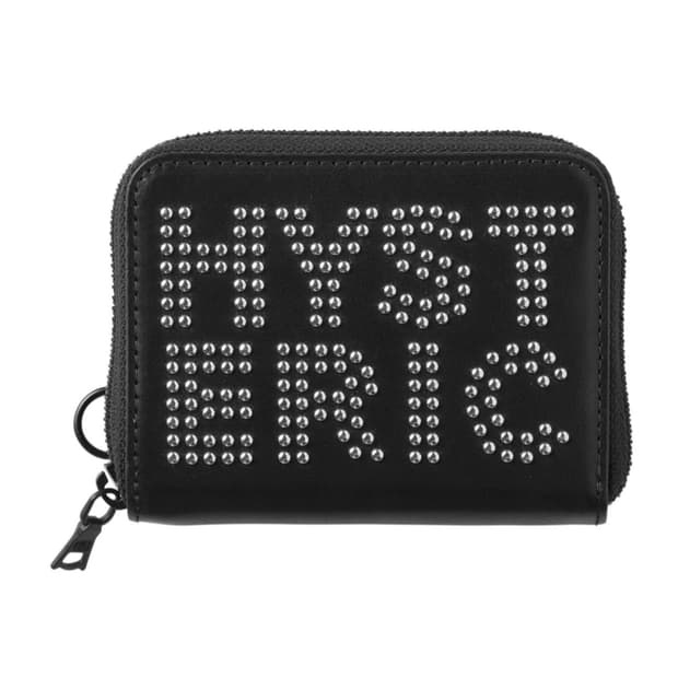 히스테릭 글래머 로고 스터드 라운드 집 미니 월렛 블랙 01243QG12