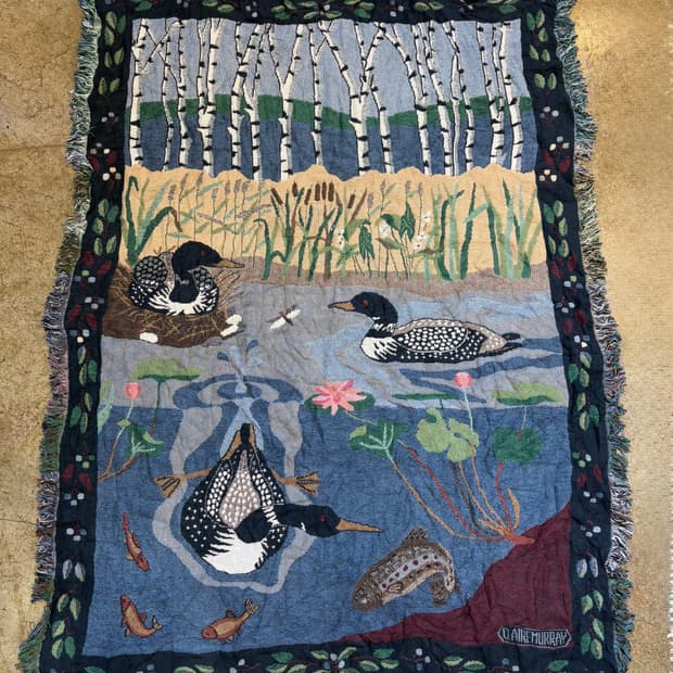 90s L.L.Bean USA made 빈티지 양면 블랭킷