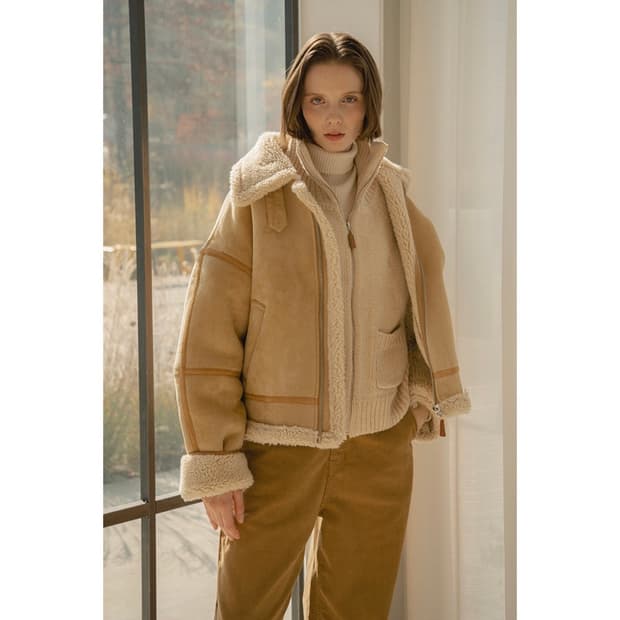 시야쥬 fake suede mustang 스웨이드 무스탕