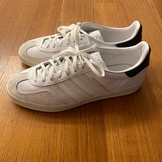 아디다스 x 키스 가젤 인도어 화이트 컬리지에이트 네이비