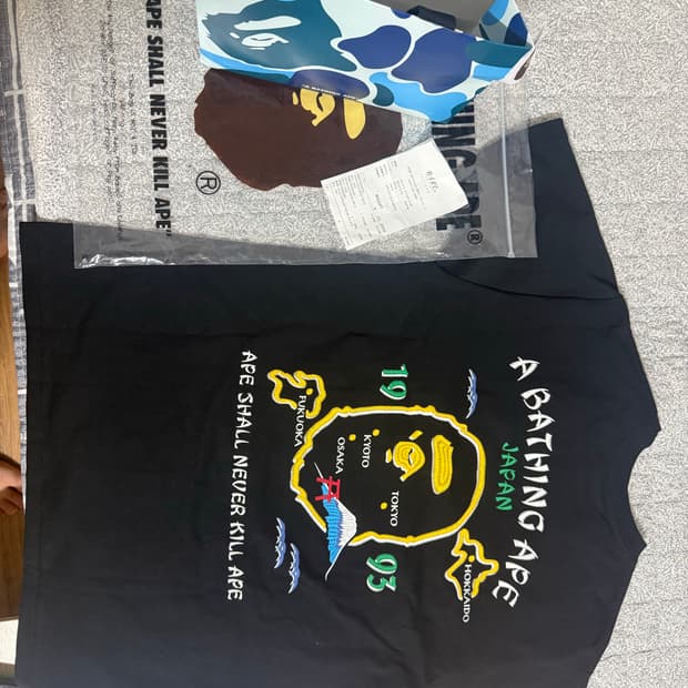 베이프 삿포로 일본지도 티셔츠 M