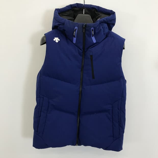 데상트 덕다운 패딩조끼 블루 [여성90]