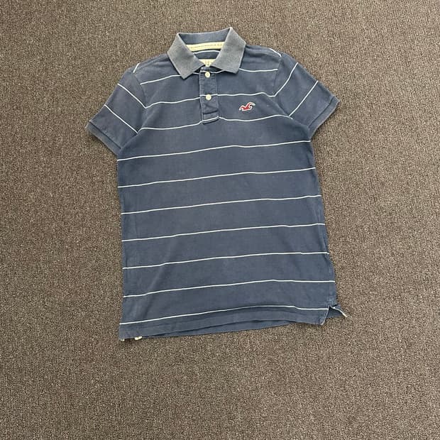 S)홀리스터 빈티지 스트라이프 네이비 카라 반팔