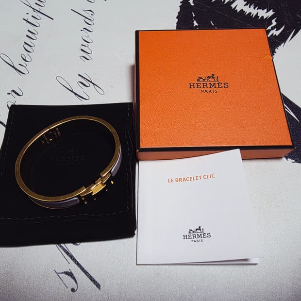 에르메스 클릭아슈 화이트 금장pm