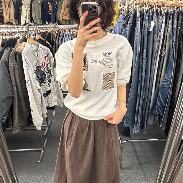 OS)Japanese vintage  MOS’2 브라운 니트치마 