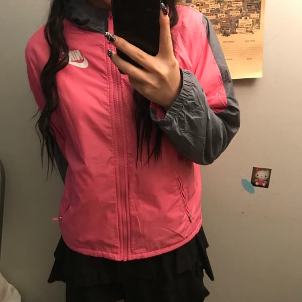 NIKE 나이키 핑크 후리스 바람막이 후드집업