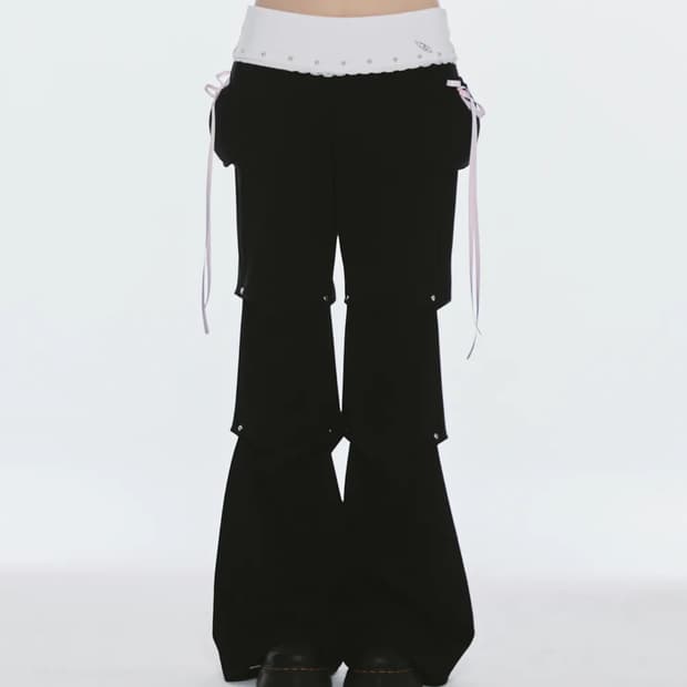 유일매물) 체리퀴리 lettering layered boot cut