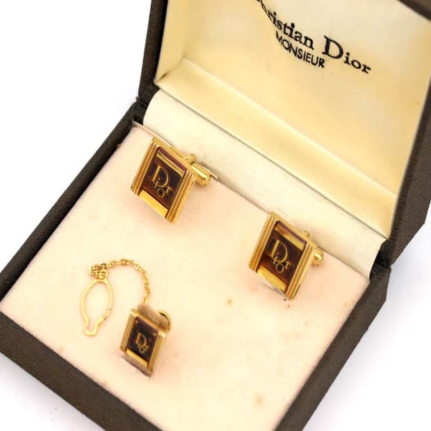 디올 B+등급 남자 명품 커프스 뱃지 핀 포인트 세트
