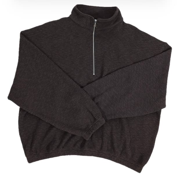 1) 논노드 하프집 니트 브라운