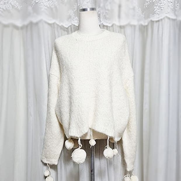 서쿠키 모헤어 방울니트