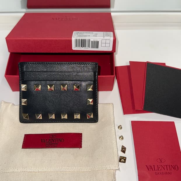 발렌티노 블랙 스터드 카드지갑 풀세트