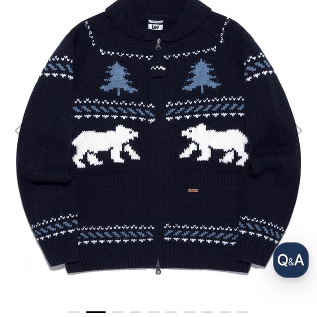 [새상품] Lee 코위찬 집업 가디건 네이비 L사이즈