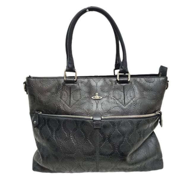 비비안 웨스트우드 앤틱 패턴 레더 토트백