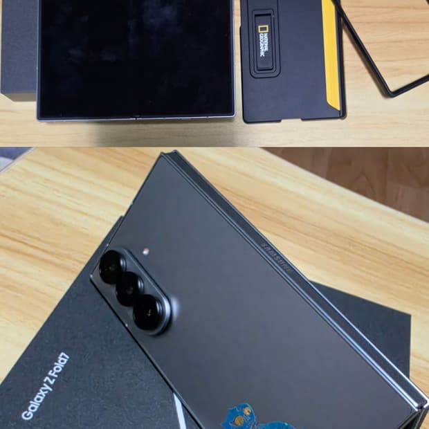 갤럭시 Z폴드7 512GB 실버 자급제 풀박스+내셔널지오그래픽 케이스